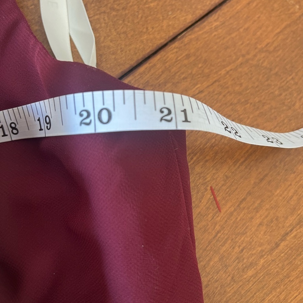 Azazie Natasha Chiffon full length A-line dress in Cabernet - Picture 10 of 16